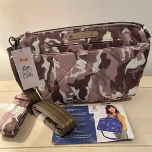 Lug RFID Quilted Crossbody With 2 Straps Flare 2 Camo Taupe